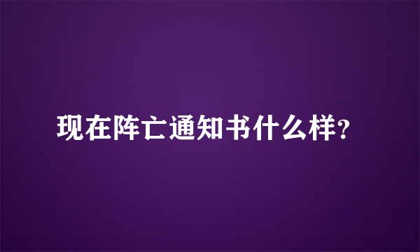 现在阵亡通知书什么样？