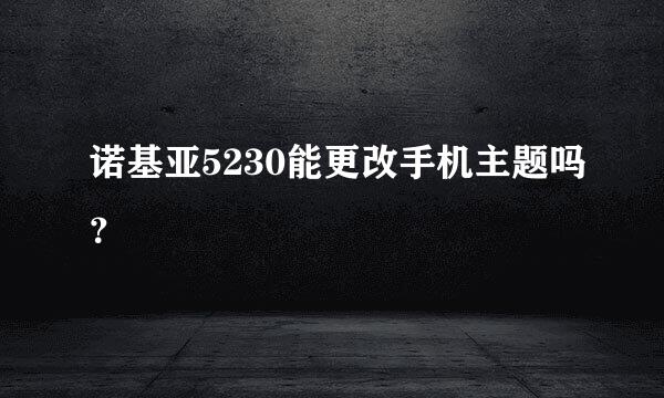 诺基亚5230能更改手机主题吗？