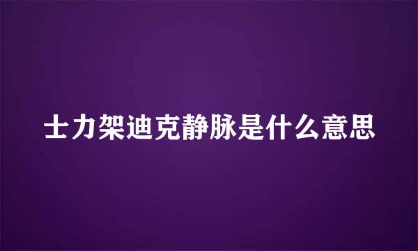 士力架迪克静脉是什么意思