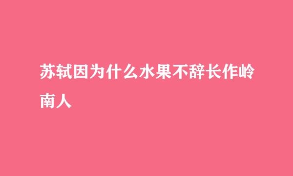 苏轼因为什么水果不辞长作岭南人