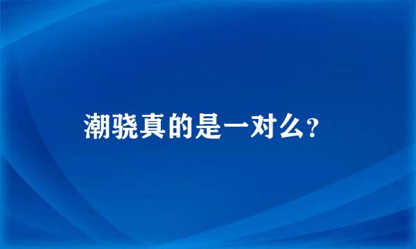 潮骁真的是一对么？