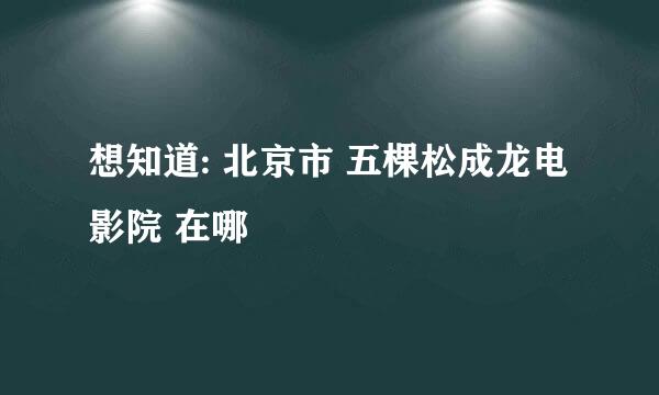 想知道: 北京市 五棵松成龙电影院 在哪