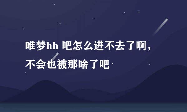 唯梦hh 吧怎么进不去了啊，不会也被那啥了吧