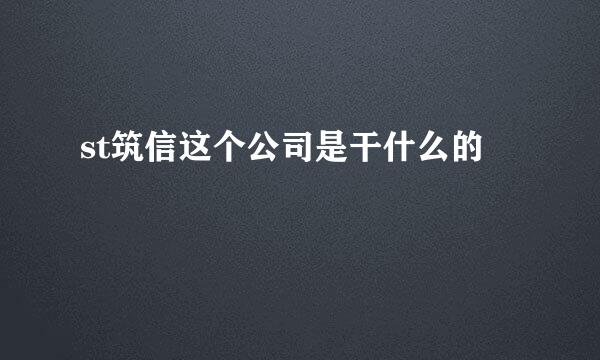 st筑信这个公司是干什么的