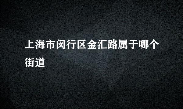 上海市闵行区金汇路属于哪个街道