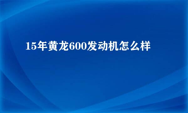 15年黄龙600发动机怎么样