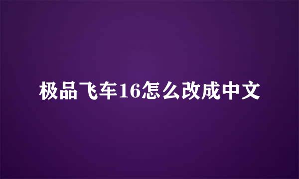 极品飞车16怎么改成中文