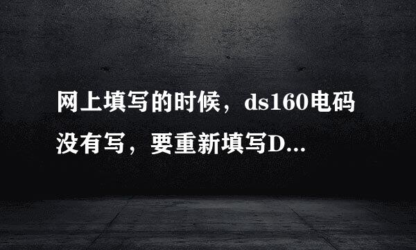 网上填写的时候，ds160电码没有写，要重新填写DS160吗