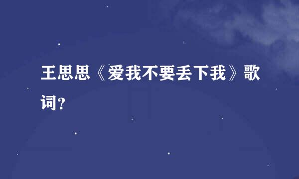 王思思《爱我不要丢下我》歌词？