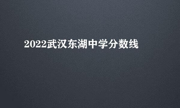 2022武汉东湖中学分数线