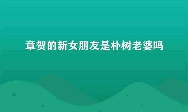 章贺的新女朋友是朴树老婆吗