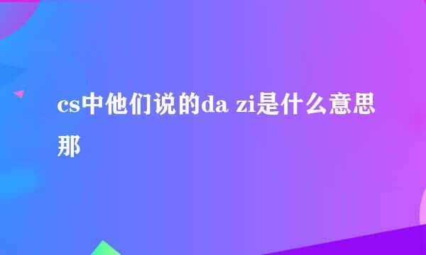 cs中他们说的da zi是什么意思那