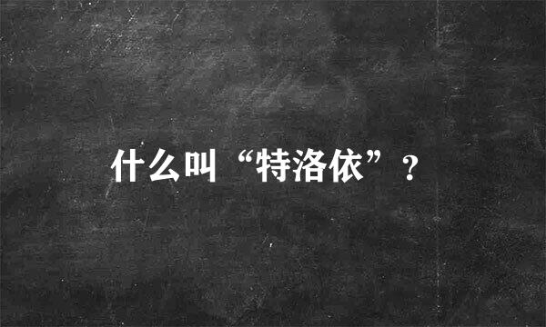 什么叫“特洛依”？