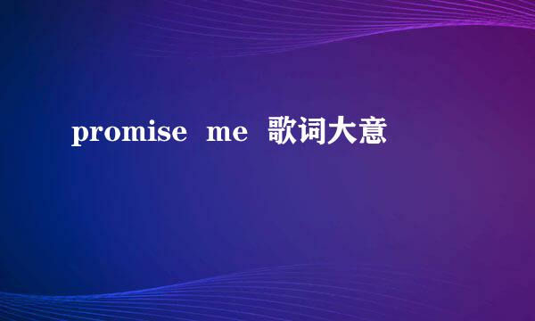 promise  me  歌词大意