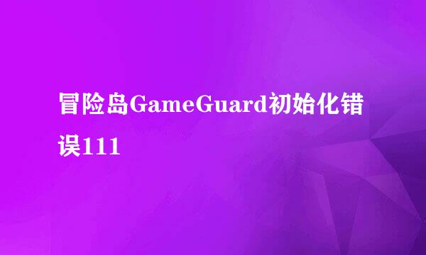 冒险岛GameGuard初始化错误111