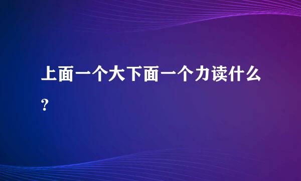 上面一个大下面一个力读什么？