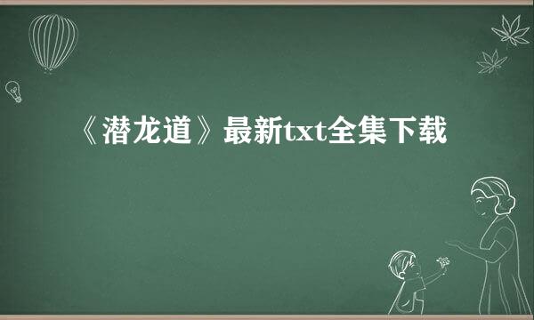 《潜龙道》最新txt全集下载