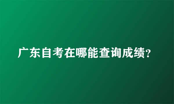 广东自考在哪能查询成绩？