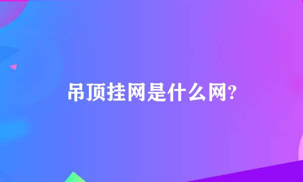 吊顶挂网是什么网?