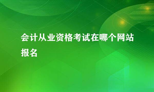 会计从业资格考试在哪个网站报名