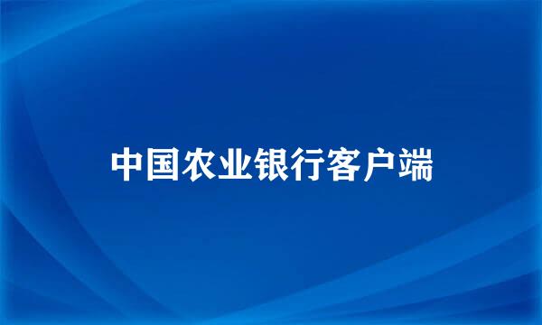 中国农业银行客户端