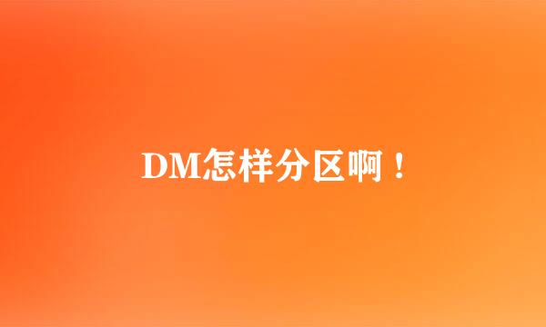 DM怎样分区啊 !