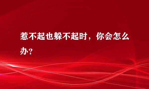 惹不起也躲不起时，你会怎么办？