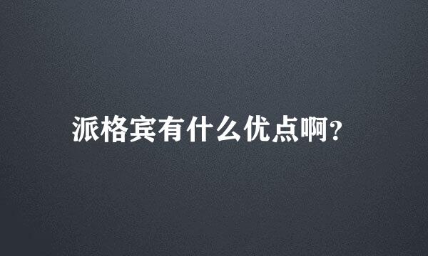 派格宾有什么优点啊？