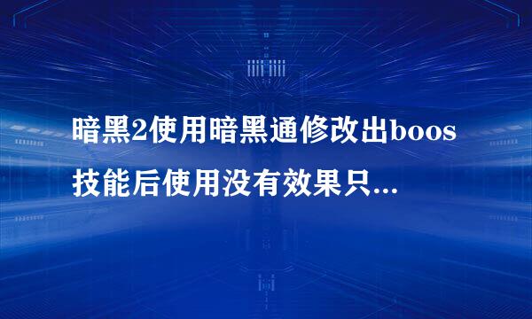 暗黑2使用暗黑通修改出boos技能后使用没有效果只有声音？