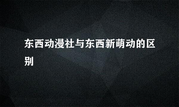 东西动漫社与东西新萌动的区别