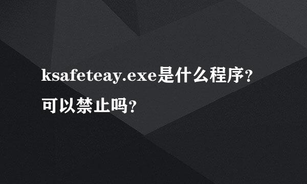 ksafeteay.exe是什么程序？可以禁止吗？