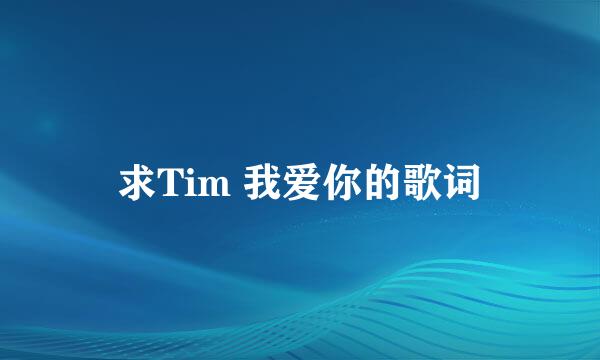 求Tim 我爱你的歌词