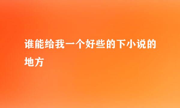 谁能给我一个好些的下小说的地方