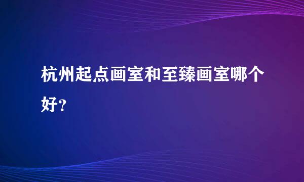 杭州起点画室和至臻画室哪个好？