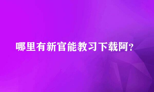 哪里有新官能教习下载阿？