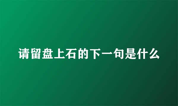 请留盘上石的下一句是什么