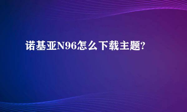 诺基亚N96怎么下载主题?