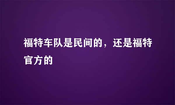 福特车队是民间的，还是福特官方的