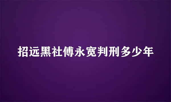 招远黑社傅永宽判刑多少年