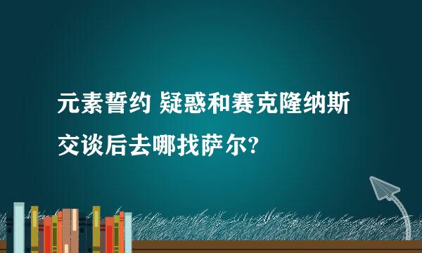 元素誓约 疑惑和赛克隆纳斯交谈后去哪找萨尔?