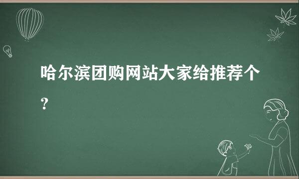 哈尔滨团购网站大家给推荐个？