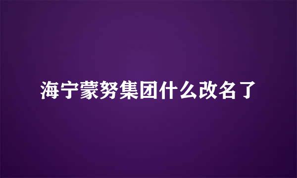 海宁蒙努集团什么改名了