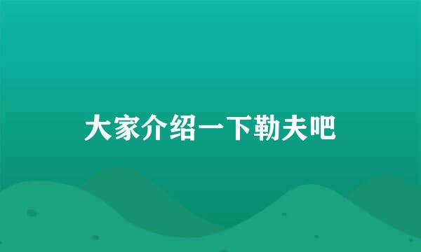 大家介绍一下勒夫吧