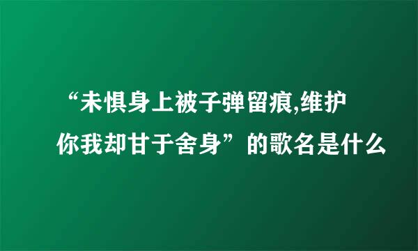 “未惧身上被子弹留痕,维护你我却甘于舍身”的歌名是什么