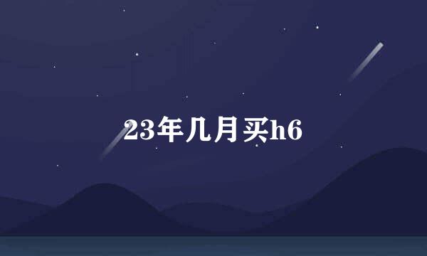 23年几月买h6