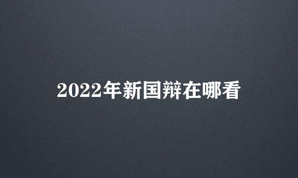 2022年新国辩在哪看