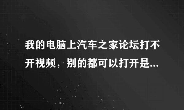 我的电脑上汽车之家论坛打不开视频，别的都可以打开是怎么回事呢？