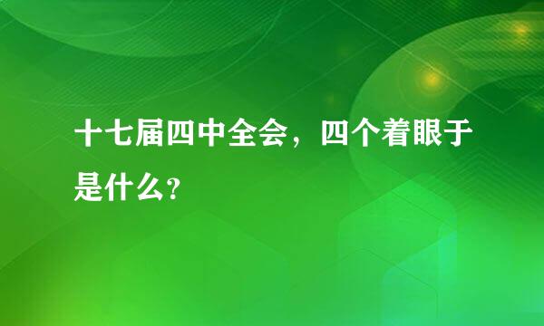 十七届四中全会，四个着眼于是什么？