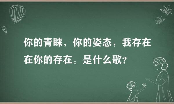 你的青睐，你的姿态，我存在在你的存在。是什么歌？