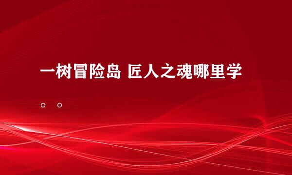 一树冒险岛 匠人之魂哪里学。。